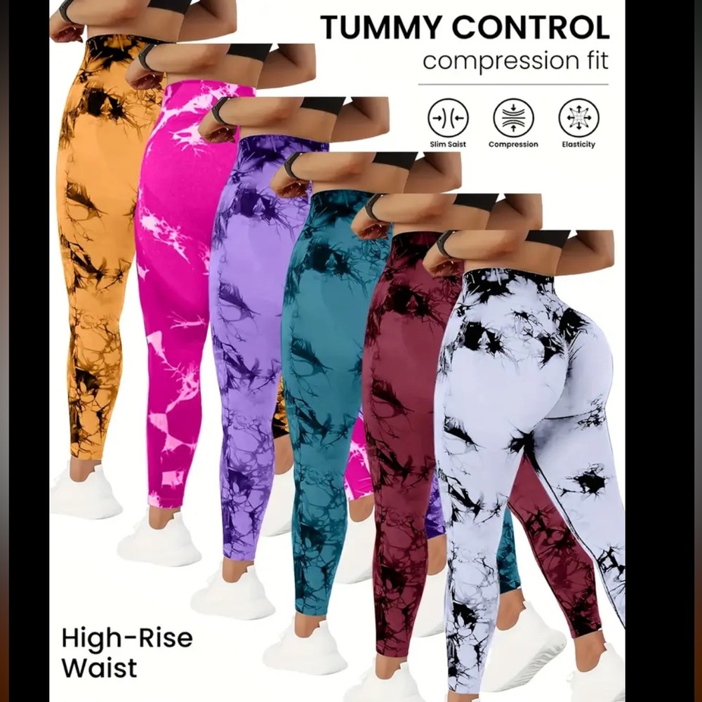 Callie Lives Miz XLARGE Tie Dye Booty Lifting Activewear Athleisure Leggings
